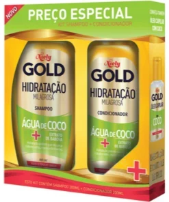 Shampoo + Condicionador Hidratação Milagrosa Água de Coco NIELY Gold 300ml/200ml