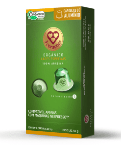 Cápsula de Café Organico Compativel com Nespresso 3 Corações 10un